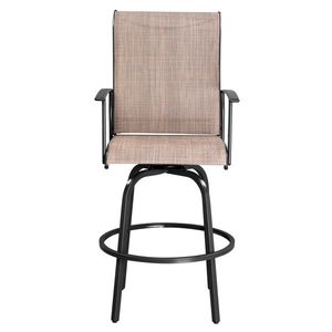 2pcs Black Wrought Iron Swivel <b>Bar</b> <b>Stools</b> <b>Comfortable</b> Patio Furniture Swivel <b>Bar</b> Chairs - Product Image 4