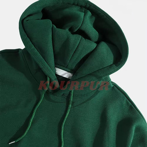 <b>Men's</b> Green Hooded Sweatshirt 100% Cotton French Terry Casual Regular Fit Autumn Wear Hoodie For <b>Men</b> In Wholesale Price - Product Image 3