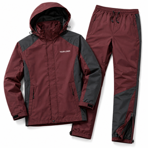 Chándal Deportivo Unisex Impermeable Ligero con Capucha, Bloques de Color, Cremallera Completa, Bolsillo Trasero con Cremallera, Ajuste Regular - Product Image 2
