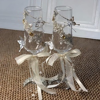 Ensemble de flûtes à champagne de luxe réutilisables pour mariage, verres à toast en cristal de strass soufflés à la main 180 ml pour fiançailles