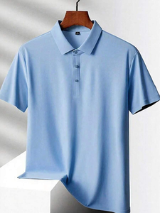 Camiseta de Hombre de Color Sólido, Tipo Seda, para Deportes de Verano - Product Image 1