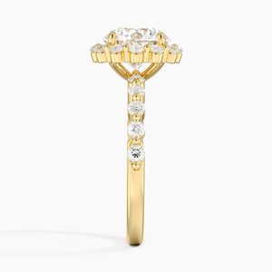 Anillo de compromiso con diamantes en forma de halo ornamental - Product Image 2