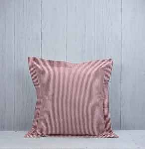 Funda de Cojín Decorativa para Sofá, 100% Algodón Tejido con Rayas Finas, Tipo Sobre, 18x18 / 20x20 - Product Image 4