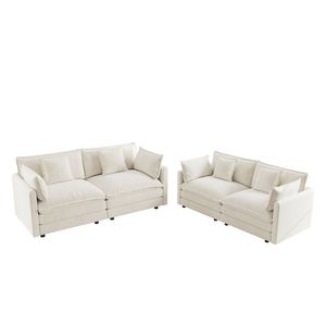 Set Divano Imbottito a 2 Posti 2+2 Sedute per Casa, Ufficio, Salotto, Soggiorno con 2 Pezzi - Product Image 3