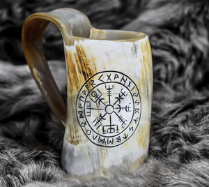 Royal Drinking Mug Buffalo Horn Beer Mug con grabado auténtico Logotipo personalizado Best Drink Ware Handcrafted Vikings Horn Mug - Product Image 5