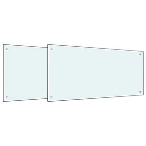 Set di 2 Pannelli Paraschizzi per Cucina in Vetro Temperato Bianco, 39,37 x 19,69 Pollici, Durevoli ed Eleganti - Product Image 2