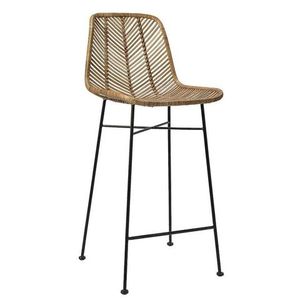 Chaise de bar industrielle moderne en métal avec siège rembourré, tabouret haut pour restaurant, café, comptoir de cuisine - Product Image 1