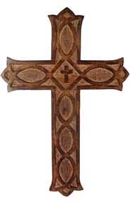 Croix chrétienne artisanale en bois à suspendre et à poser, croix décorative religieuse idéale pour la maison, artisanat en résine - Product Image 6