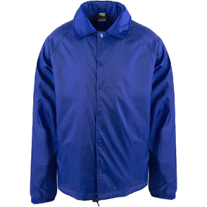 Men's Royal Blue Windproof <b>Coach</b> Jacket With Turn-down Collar Regular Fit Casual Style Polyester Shell - Product Image 1
