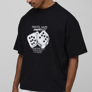 Camiseta Oversize para Hombre, Corte Cuadrado, Hombros Caídos, Estilo Urbano, Holgada, Algodón Grueso, Verano, Casual, Moda - Product Image 1