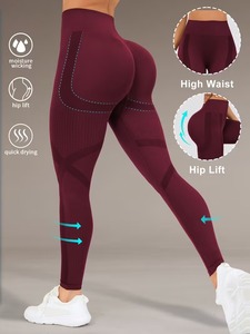 Ladies Butt Lifting Seamless Workout Leggings | Lightweight Breathable Athletic <b>Tights</b> | Classic High Stretch Fitness Gear - Product Image 3