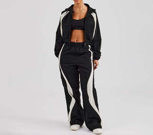 <b>Women</b> Tracksuit Set Two Piece Sportswear Crop <b>Jacket</b> High Waist Wide Leg Jogger Pants Casual Activewear Bulk Wholesale - Product Image 3