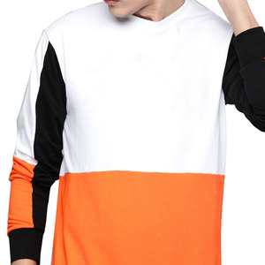 <b>Men's</b> Premium Tri-Panel 100% Cotton Fleece Winter <b>Sweatshirt</b> | Arctic <b>White</b> Solar Orange Obsidian Black Pullover | Urban - Product Image 1