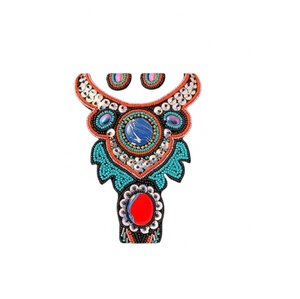 Collar africano bordado de alta calidad, conjunto de joyería de moda, collar simple, joyería, precio al por mayor de la India - Product Image 5