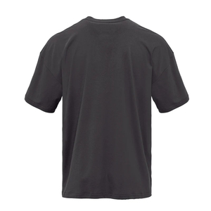 T-shirt gris à manches courtes et col rond pour homme, couleur unie, 100 % coton jersey, décontracté, coupe oversize, respirant, effet délavé - Product Image 3