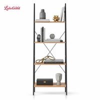 Étagère à livres moderne en métal à 4 niveaux, écologique, à étagères ouvertes, design gain de place, pour hôtel, salon, chambre, salle à manger