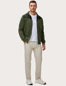 Sweat-shirt à capuche vert pour homme, coupe classique, décontracté, pour l'automne, avec poche, en tissu French Terry - Product Image 4