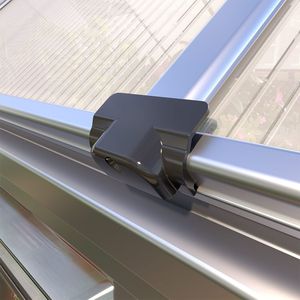 Serra in Alluminio TMG GH612 12FT X 6FT con Tetto in Policarbonato Trasparente, Sistema di Grondaie Integrato e Prese d'Aria sul Tetto - Product Image 6