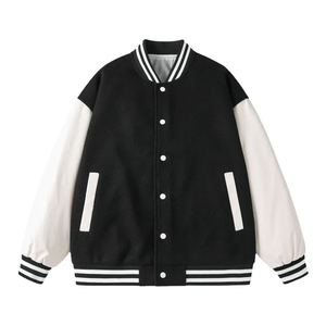 Chaqueta Bomber Unisex de Estilo Urbano, Chaqueta de Béisbol para Hombre y Mujer, Bordado de Oveja, Chaqueta Informal Holgada con Parches para Invierno - Product Image 3