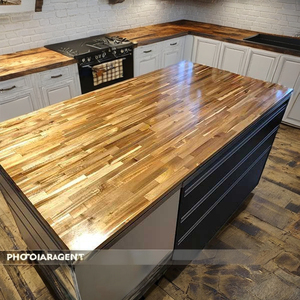 Planche de comptoir en bois massif à jointures à l'ongle, bloc de boucher naturel pour table de cuisine, bureau, mobilier, surface lisse et durable - Product Image 2
