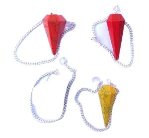 Péndulo sintético facetado de 6 piedras preciosas - Product Image 1