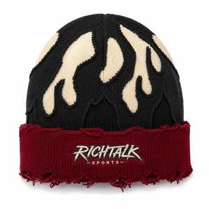 Bonnet tendance en tricot à motif géométrique, pour l'hiver, le cyclisme en plein air, respirant, imperméable, unisexe, adulte, 100% coton, taille standard - Product Image 2