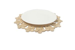 Beautiful Decorative Handwoven Rattan Floral <b>Placemat</b> <b>Round</b> Dining Table Mat Elegant Stylish EcoFriendly Kitchen Table Accessory - Product Image 5