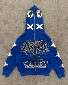 Sudaderas con Capucha Personalizadas con Múltiples Bolsillos para Hombre, con Cierre, Efecto Deslavado, Apliques Bordados, 420-500 Gsm, Fabricantes de Sudaderas con Cierre - Product Image 4