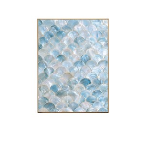 Sculpture murale artisanale exclusive en nacre texturée, coquille de palourde, art mural haut de gamme pour intérieur de luxe - Product Image 1