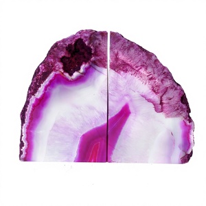 Wholesale Eco-Friendly Natural <b>Crystal</b> Purple Polished Folk Art Decorative Items <b>Bookends</b> for Home Office Villa Hotel Decoration - Product Image 2