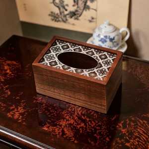 Caja de Almacenamiento de Pañuelos Decorativa de Madera para Mesa - Product Image 5