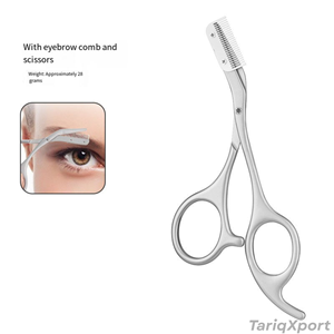 Peigne en acier inoxydable de haute qualité, outil professionnel pour la coupe des sourcils, rasoir pour le visage, grattoir à sourcils, ciseaux à sourcils pour femmes - Product Image 2