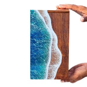 Urna Conmemorativa de Resina Oceánica y Madera de Palisandro Hecha a Mano - Product Image 2