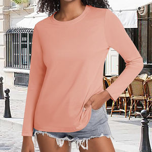 Camiseta de Mujer con Logotipo Personalizado, Camiseta de Lujo Transpirable para Mujer, Color Personalizado, Manga Larga, Camiseta de Mujer de Calidad Económica - Product Image 4