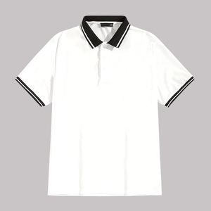 เสื้อโปโลอ็อกซ์ฟอร์ดแขนสั้นสีขาวสำหรับผู้ชาย สีพื้น ระบายอากาศได้ดี สวมใส่สบาย ทรงปกติ - Product Image 1