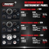 Set Instrumen Panel 5 Gauge Baru 85mm 52mm 12V Faceplate Putih LED Merah 316 Stainless Steel Chrome Rim IP67 Tahan Air Marine
