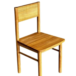 Silla de Comedor de Teca Personalizada, Duradera y de Primera Calidad, Diseño Moderno y Minimalista para Apartamento, Hogar, Oficina, Sala de Estar, Muebles de Madera Sólida - Product Image 1