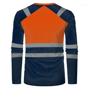 Chemise de sécurité haute visibilité à manches longues pour hommes, bicolore, réfléchissante, pour le travail, la construction, la sécurité, col rond, uniforme de protection - Product Image 2