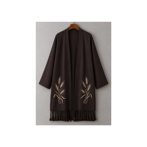 Caftán Midi para Mujer con Estampado Geométrico, Cuello Redondo, Estilo Étnico, Uso Diario, Caftán de Algodón Transpirable para Mujeres Musulmanas - Product Image 3