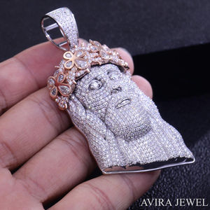 จี้เพชรโมอิสซาไนต์สไตล์ฮิปฮอป เงินแท้ 925 ชุบทองคำขาวและทองชมพู สวยสะดุดตา - Product Image 4