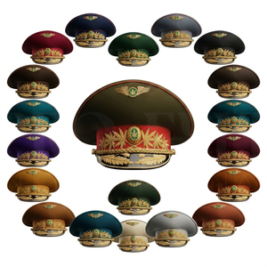Classic Formal Dress Cap with Embroidered Gold Detail Premium Adjustable Uniform Style Headwear for Ceremonial Use Visor Caps - Product Image 1