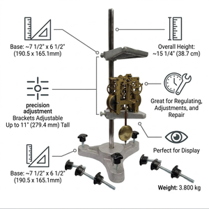 Watch Movement Holder Stand | Adjustable Clock Repair <b>Tool</b> | Heavy Duty Metal <b>Bench</b> Stand | for Regulating Assembly | and Repair - Product Image 3