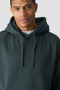 Sudadera con Capucha Extra Grande para Hombre, Verde Oscuro, Felpa de Algodón, Diseño Casual de Color Sólido con Bolsillos, Ropa de Otoño - Product Image 4