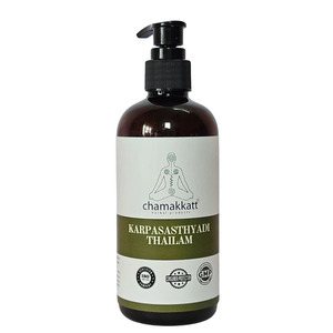 Huile corporelle Chamakkatt Mahamasha Karpasasthyadi Thailam 300ml d'origine du Kerala Modèle 43 - Product Image 1
