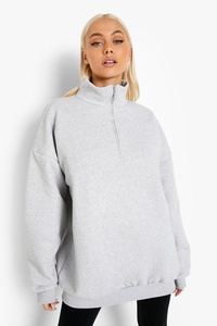 Sweat-shirts pour femmes à demi-zip de haute qualité et tendance, taille adulte / Prix de gros, sweat-shirt à demi-zip en coton pour femmes avec logo personnalisé - Product Image 4