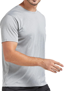 T-shirt à col roulé bleu pour homme, manches courtes, coupe classique, séchage rapide, respirant, décontracté, en toile tricotée, polyester - Product Image 3