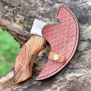 Hacha para Pizza Hecha a Mano de Alta Calidad, Forjada en Acero con Alto Contenido de Carbono, Estilo Vikingo, con Funda de Cuero y Madera Tallada para Cortar - Product Image 6