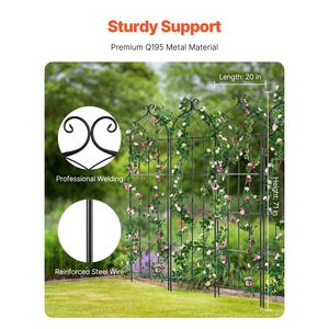 Traliccio da Giardino in Metallo Antiruggine 71 x 20 Pollici, Confezione da 6 Pezzi, Traliccio per Rose Rampicanti da Esterno 3 Piedi per Giardino - Product Image 2