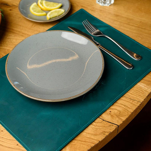 Vente en gros de sets de table en cuir véritable épais, sets de table de luxe double face avec logo personnalisé en relief, fournitures LPM-0012 - Product Image 6