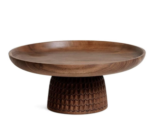 Magnifique support à gâteau rond en bois rustique brun avec des tranches de bois faites à la main pour les réceptions de mariage - Product Image 3